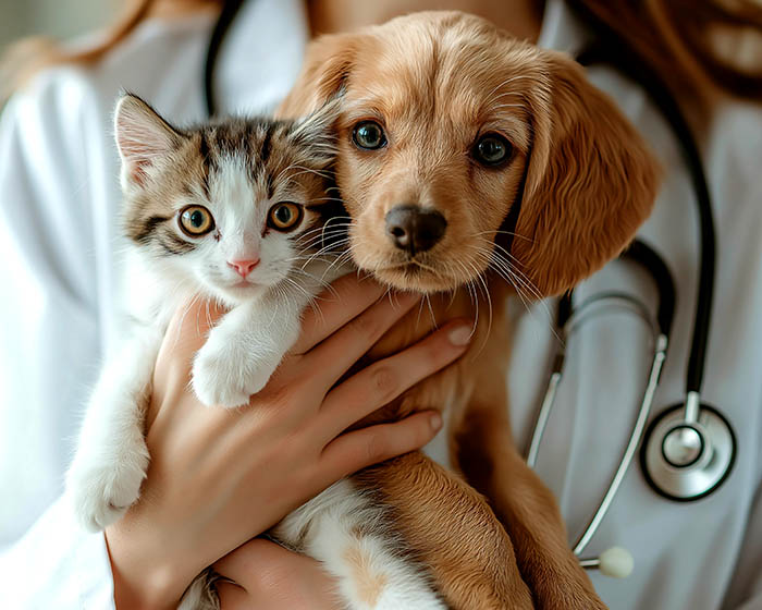 Tierärztliche Untersuchung von Hund und Katze